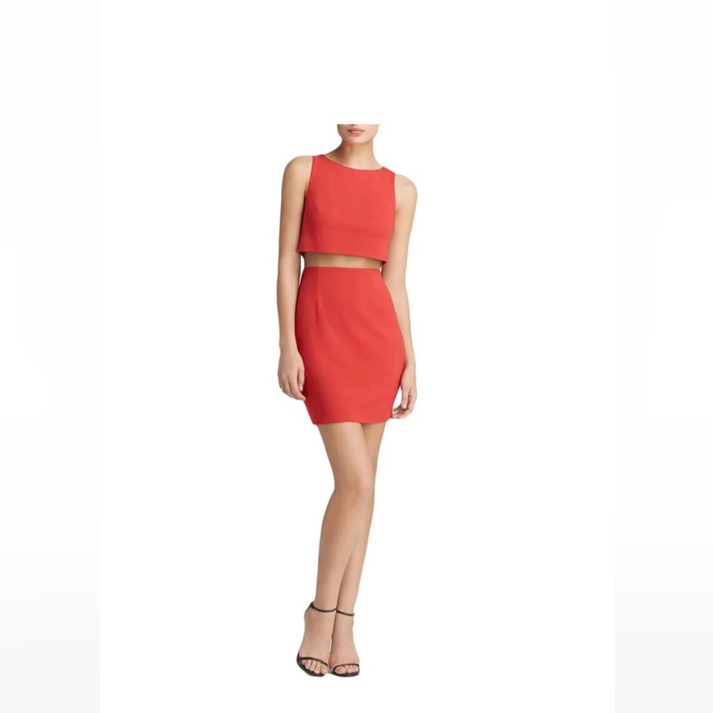 Bailey 44 Womens Middle Linebacker Ponte Mesh Inset Clubwear Dress Red/Coral